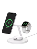Belkin BoostCharge Pro 3-in-1 Wireless Charging Stand with Qi2, 15W, White