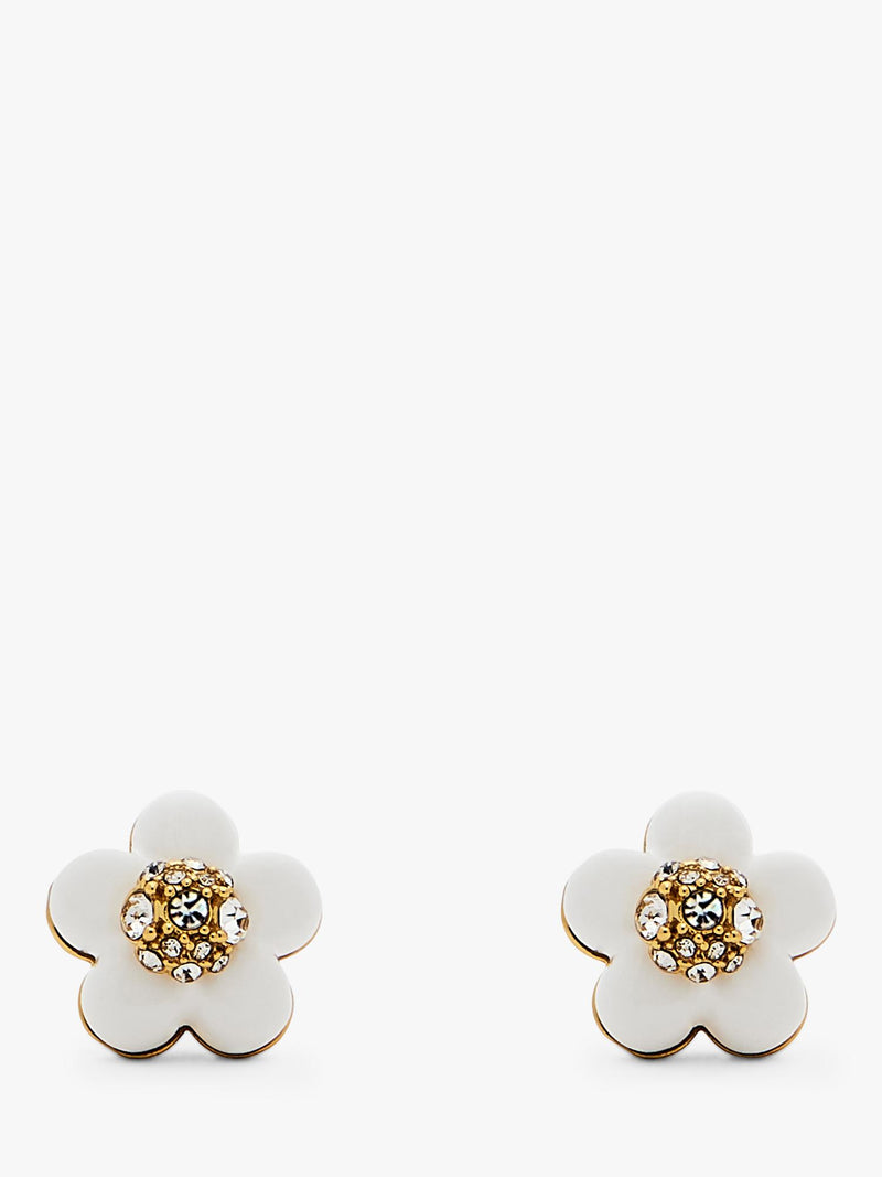 Marc Jacobs Daisy stud earrings gold white UK version