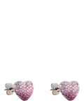 Marc Jacobs crystal heart stud earrings silver tone (British brand)
