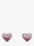Marc Jacobs crystal heart stud earrings silver tone (British brand)