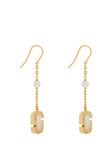 John Lewis Marc Jacobs Luxe Pearl Drop Earrings Gold/Crystal- Buy online at McGrocer