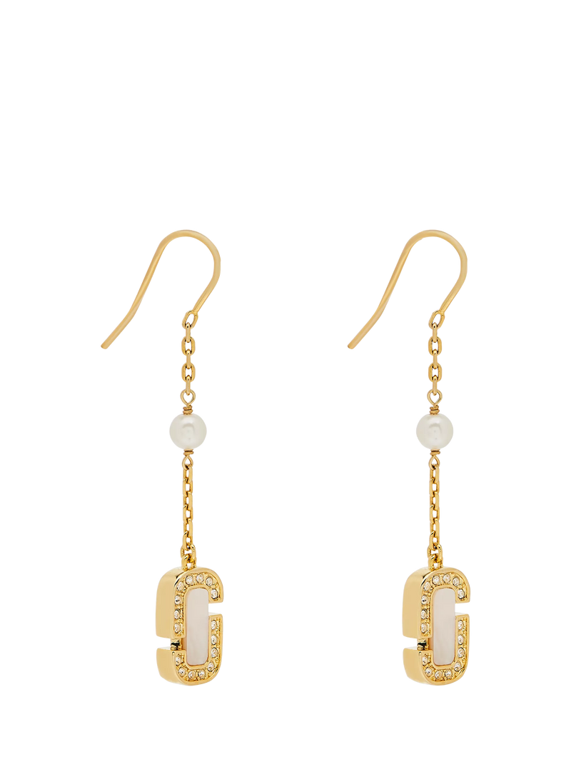 Marc Jacobs pearl drop earrings gold crystal - British product
