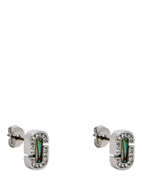 John Lewis Marc Jacobs Abalone Glass Stud Earrings Silver Crystal- Buy online at McGrocer