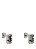 Marc Jacobs abalone glass stud earrings silver crystal (British brand)