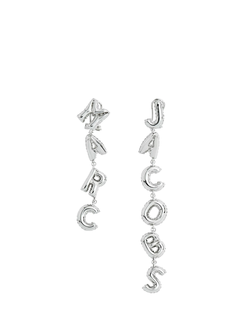 Marc Jacobs asymmetrical balloon drop earrings silver, UK version