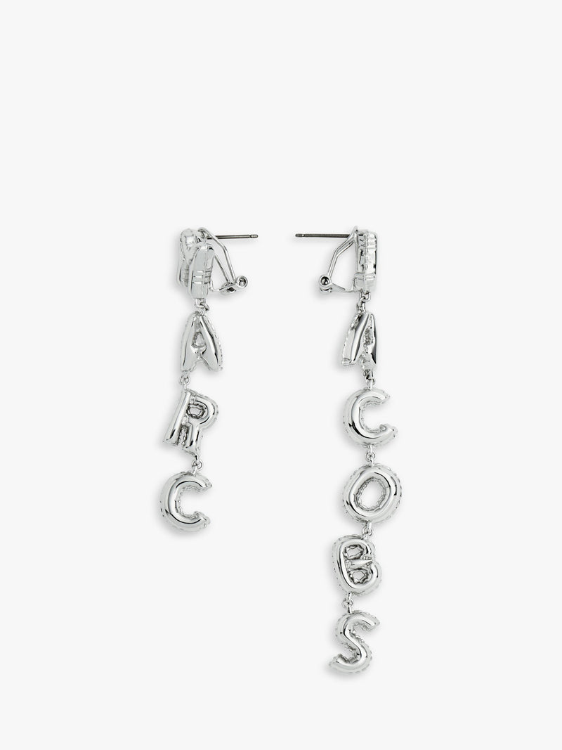 Marc Jacobs asymmetrical balloon drop earrings silver, UK version