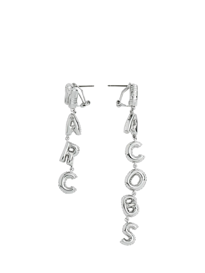 Marc Jacobs asymmetrical balloon drop earrings silver, UK version