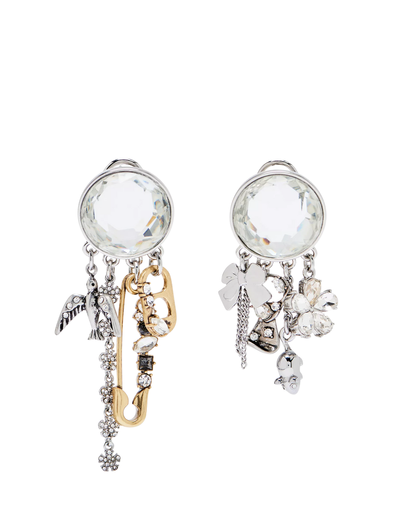 Marc Jacobs silver punk charm earrings 5x20mm - British product