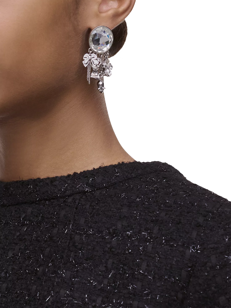 Marc Jacobs silver punk charm earrings 5x20mm - British product