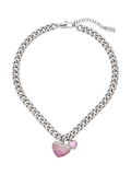 Marc Jacobs chunky heart charm necklace silver rose (British brand)