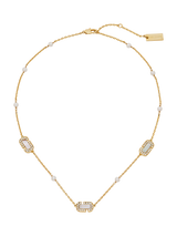 John Lewis Marc Jacobs Mother Of Pearl Charm Necklace, Gold and Crystal- Buy online at McGrocer