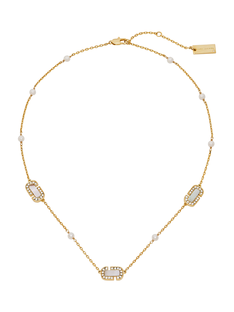 Marc Jacobs mother-of-pearl charm necklace gold crystal, UK version