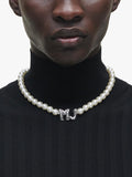 Marc Jacobs Balloon Initials silver toned pearl necklace (British brand)