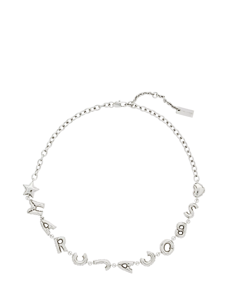 Marc Jacobs balloon letter logo necklace silver (British brand)