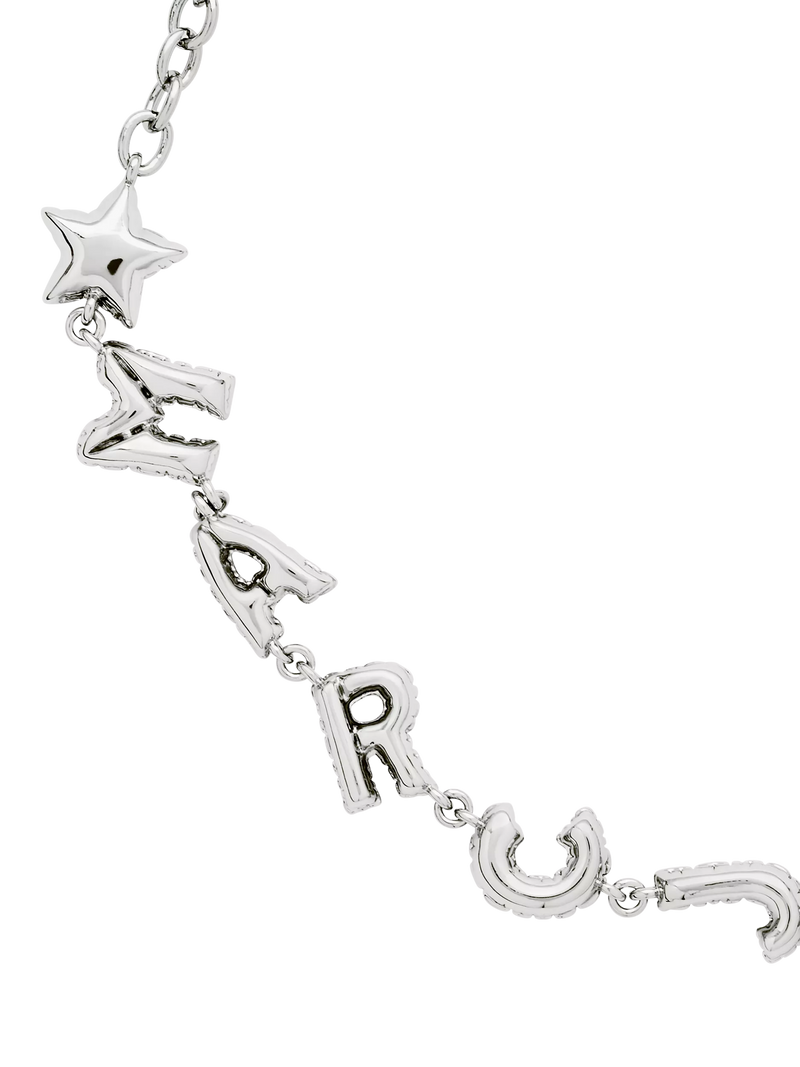 Marc Jacobs balloon letter logo necklace silver (British brand)