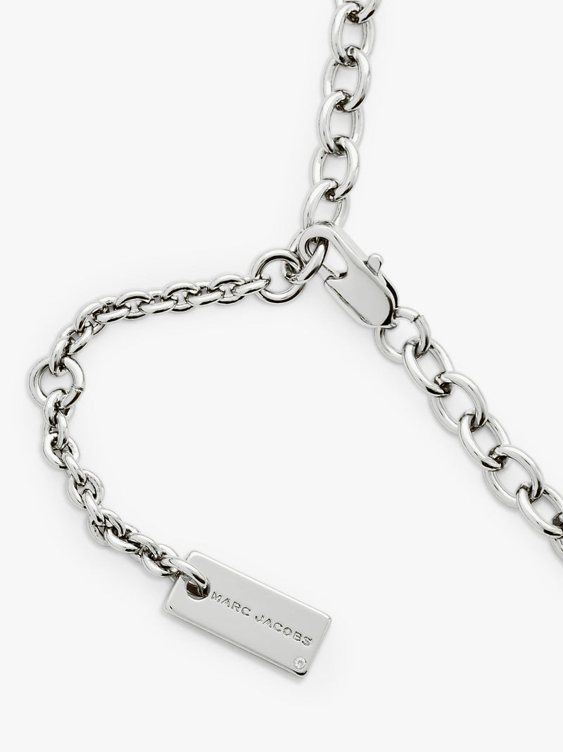 Marc Jacobs balloon letter logo necklace silver (British brand)