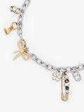 Marc Jacobs charm necklace silver gold punk design, imported from the UK