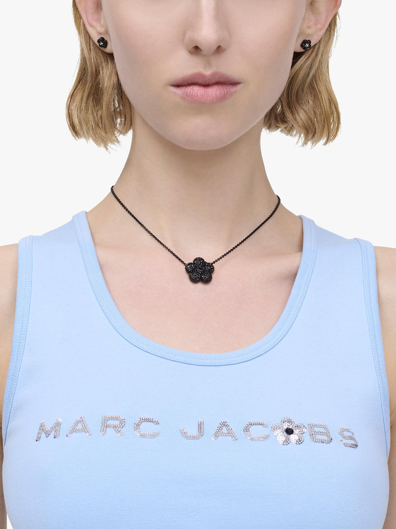 Marc Jacobs pave balloon daisy pendant black 46mm, imported from the UK