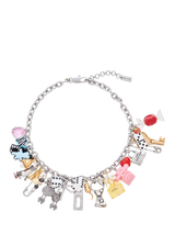 John Lewis Marc Jacobs Sticker Statement Silver/Multi Charm Necklace- Buy online at McGrocer