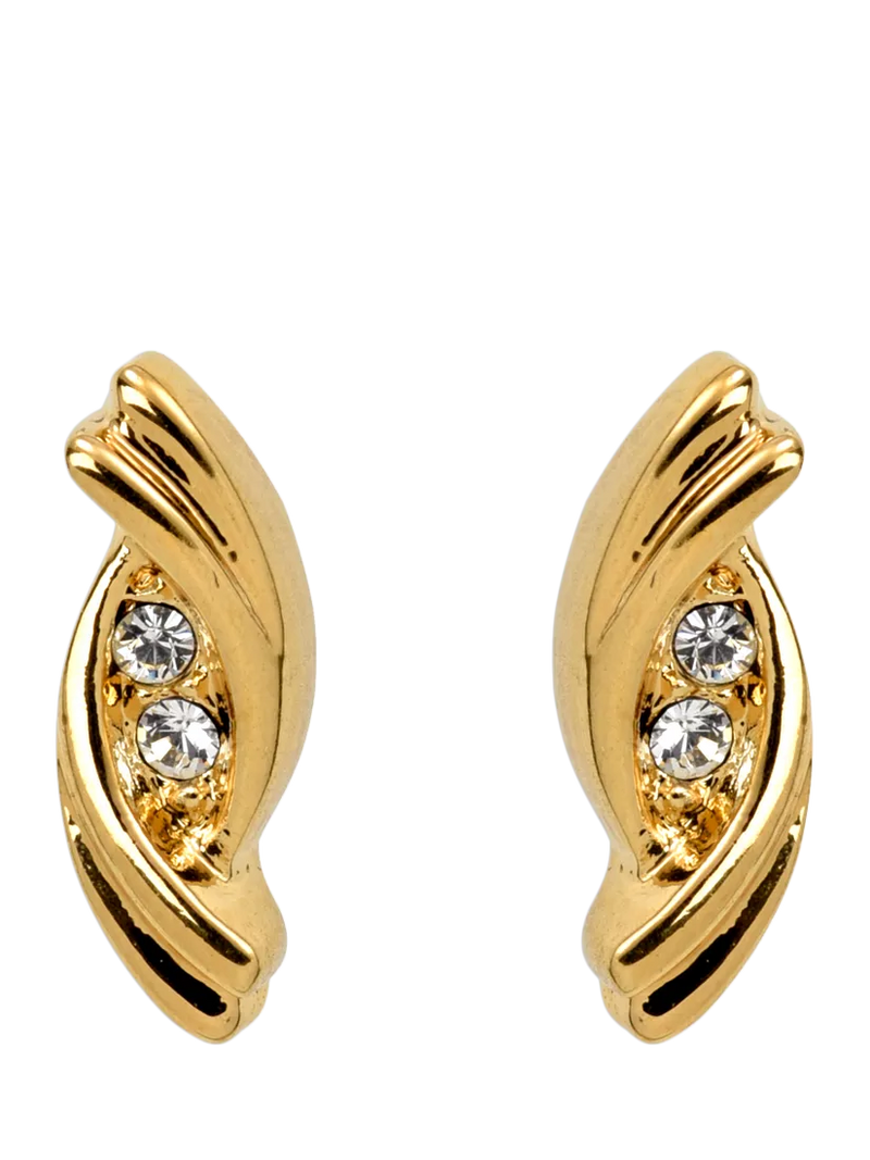 Eclectica gold plated stud earrings with Swarovski crystals, imported from the UK
