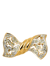 John Lewis Eclectica Refound Attwood & Sawyer Bow Brooch 1980s 22ct Gold Plate- Buy online at McGrocer