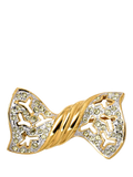 Eclectica bow brooch 22ct gold plate Swarovski crystals 2cm (British brand)