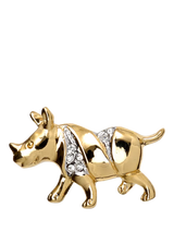 John Lewis Eclectica Pre-Loved Refound Gold Plated Vintage Rhino Cabouchon Clutch Pin- Buy online at McGrocer