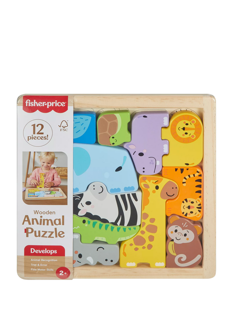 Fisher-Price wooden animal puzzle 12 pieces - British product