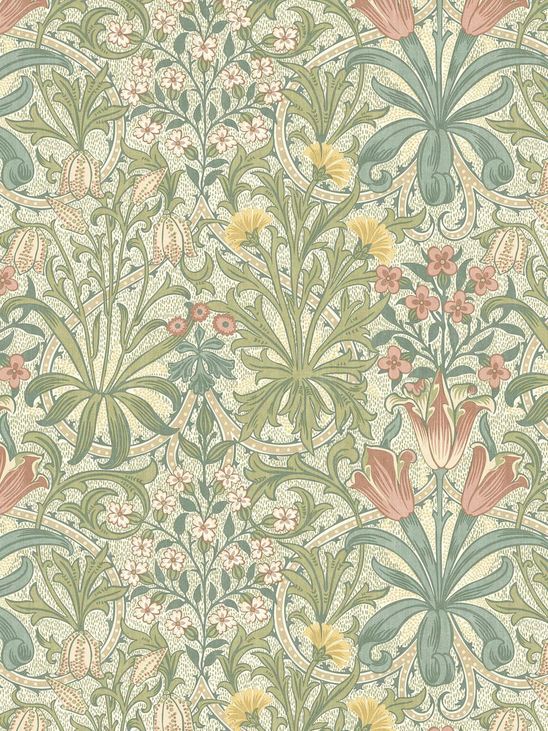 William Morris At Home Woodland Weeds brushed cotton fabric, imported from the UK