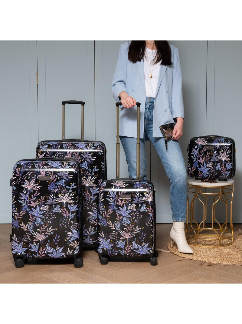 Sara Miller medium trolley suitcase 54L black botanic (British brand)
