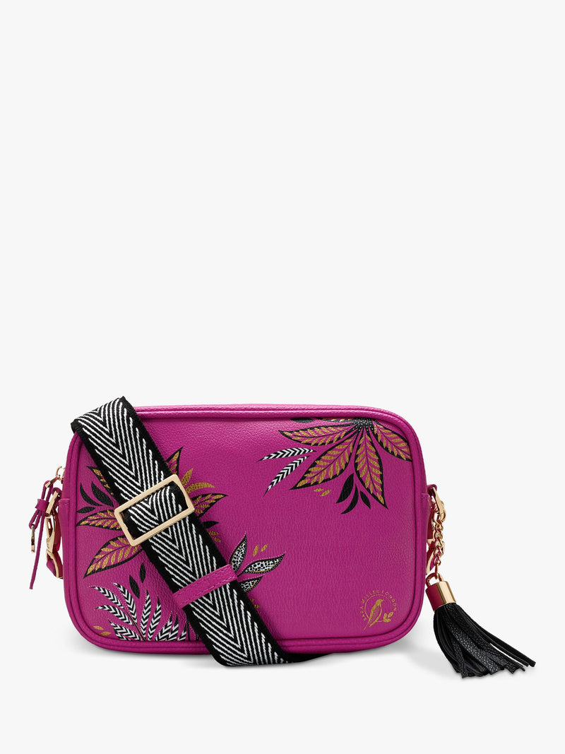 Sara Miller crossbody camera bag with leaf print - British product