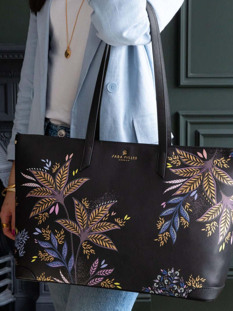 Sara Miller black botanic large tote bag, UK version