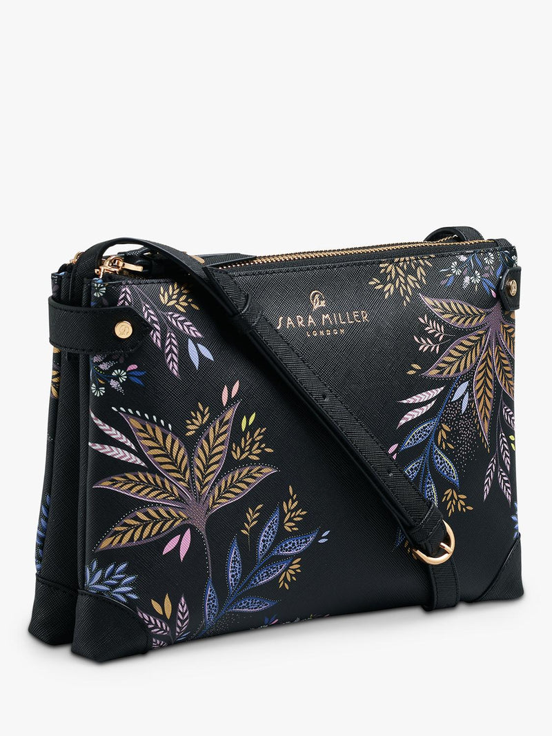 Sara Miller crossbody bag Black Botanic - British product
