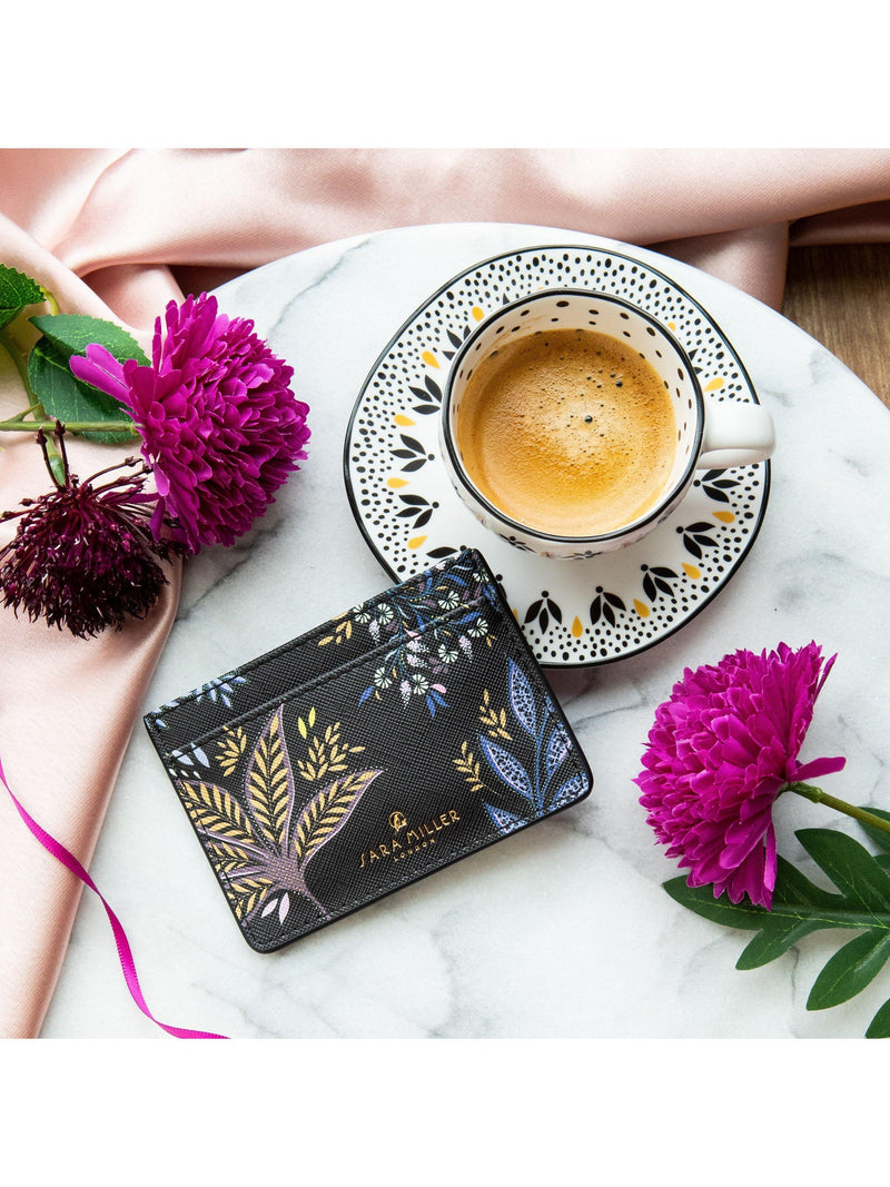 Sara Miller Black Botanic credit card holder - British product