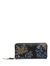 John Lewis Sara Miller Black Botanic Zipped Large Purse, Black/Multi- Buy online at McGrocer