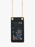 Sara Miller Black Botanic phone pouch with gold chain - British product