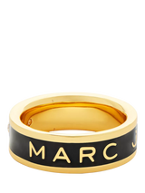John Lewis Marc Jacobs Brand Logo Ring Gold/Black- Buy online at McGrocer