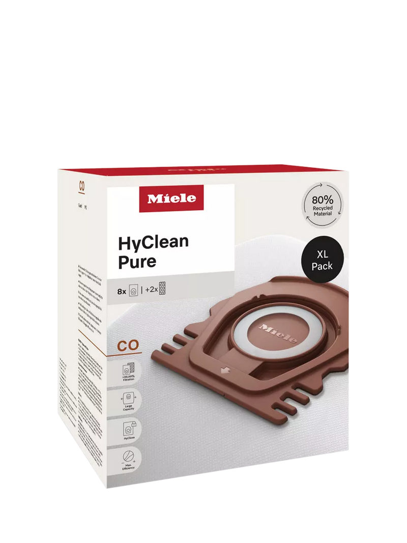 Miele HyClean Pure CO vacuum bags pack of 8, imported from the UK
