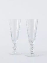 John Lewis John Lewis x Sanderson Glass Champagne Flute, Set of 2, Clear, 220ml- Buy online at McGrocer