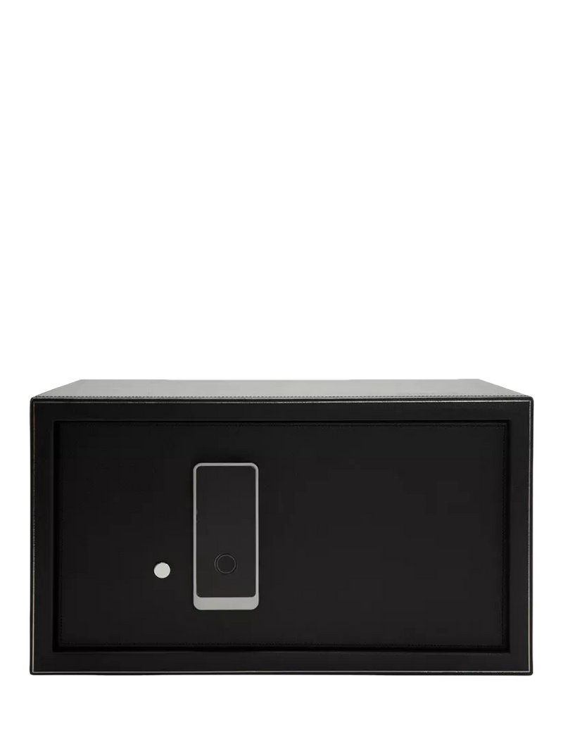WOLF vegan leather watch winder and safe 4 module black - British product