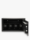 WOLF vegan leather watch winder and safe 4 module black - British product