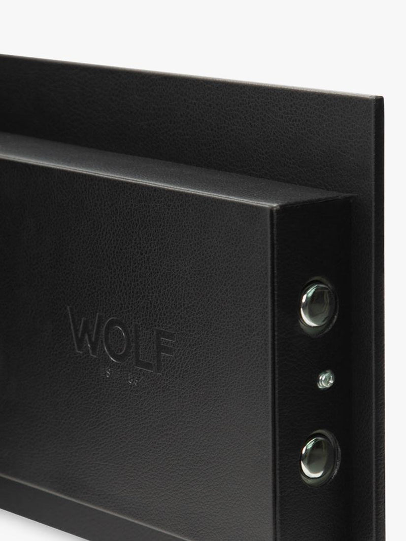 WOLF vegan leather watch winder and safe 4 module black - British product