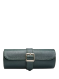 WOLF triple watch roll pebble grain leather (British brand)