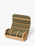 WOLF natural cork triple hexagonal watch roll - British product