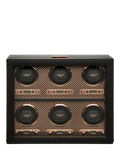 WOLF Axis vegan leather 6 module watch winder, UK version