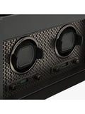 WOLF vegan leather 2-module watch winder with storage, imported from the UK