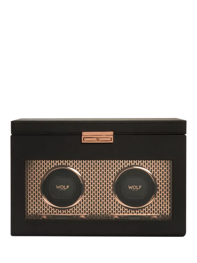 John Lewis WOLF Axis Vegan Leather 2 Module Watch Winder With Storage- Buy online at McGrocer