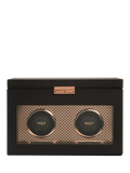 WOLF vegan leather 2-module watch winder with storage, imported from the UK