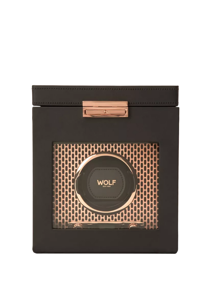WOLF Axis vegan leather watch winder copper 1 module, UK version