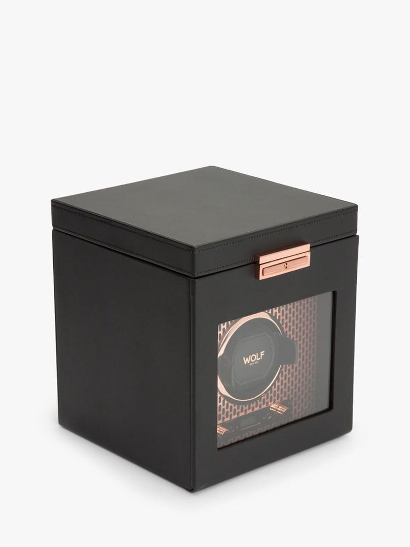 WOLF Axis vegan leather watch winder copper 1 module, UK version